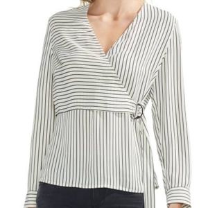 Vince Camuto Legacy Stripe Wrap Top